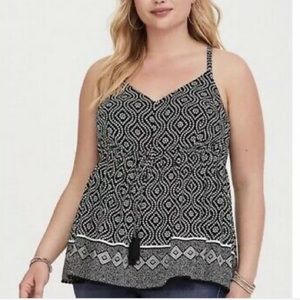 Torrid Challis Border Print Babydoll Tank Top 4 4X
